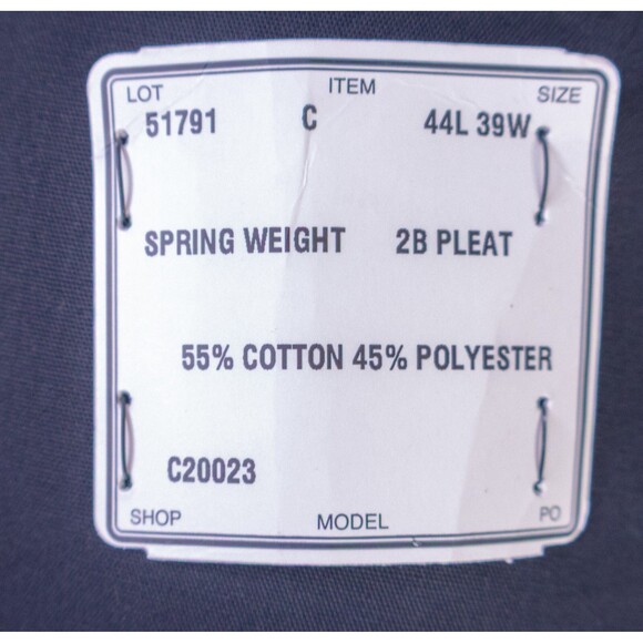 JOS A BANK Mens 44L Solid blue Sport Coat Jacket Blazer Two Button Cotton Blend - Picture 9 of 14